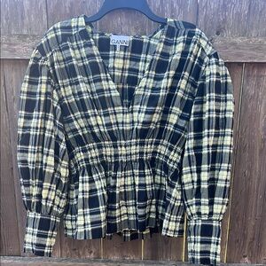 GANNI seersucker top